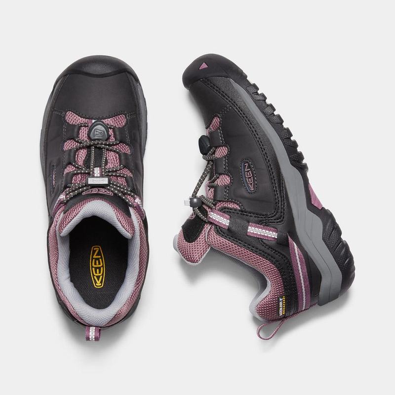 Keen Targhee Waterproof - Çocuk Trekking Ayakkabısı - Siyah/Mor - Turkey (036485XNK)